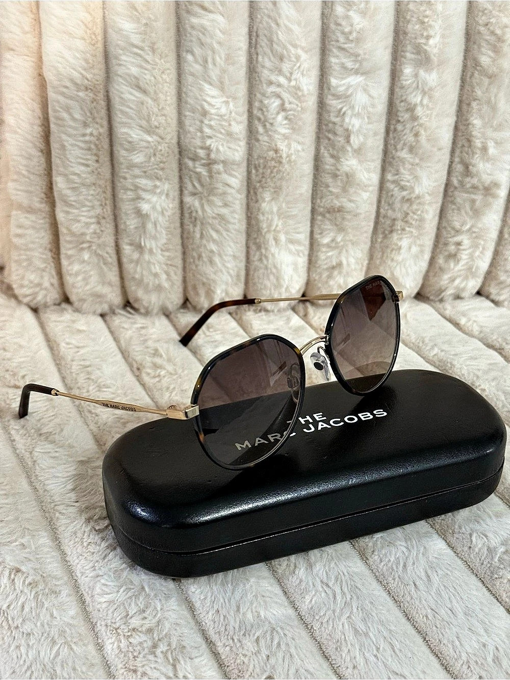 Marc Jacobs Round Brown & Gold Sunglasses